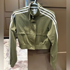 adidas rare Parley Cropped Bomber Jacket with White Stripes